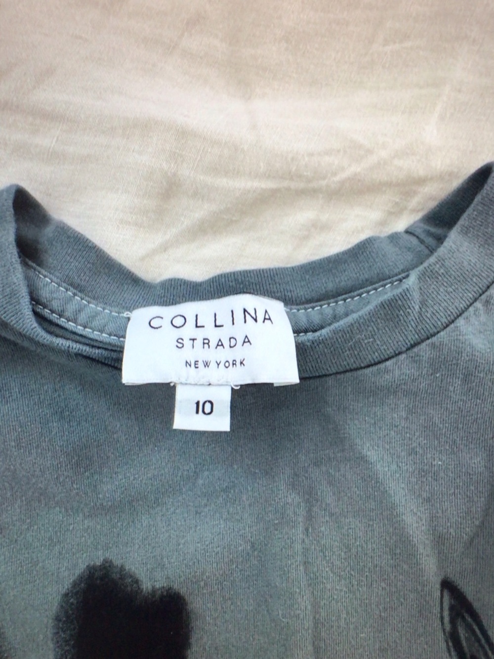 Collina Strada Slate Gray Graphic Tee with Black Print - Picture 5 of 7